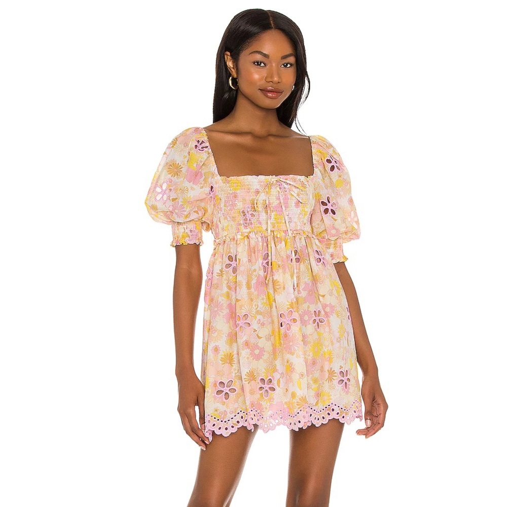 For Love and Lemons Claire Mini Dress in Pink